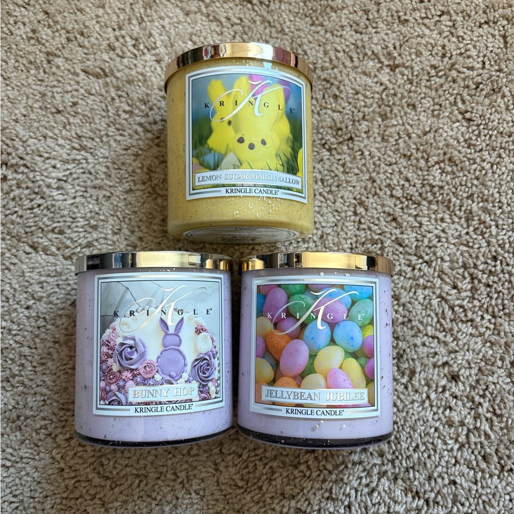 Kringle Candle Trio - Lemon Sugar Marshmallow, Bunny Hop & Jellybean Jubilee